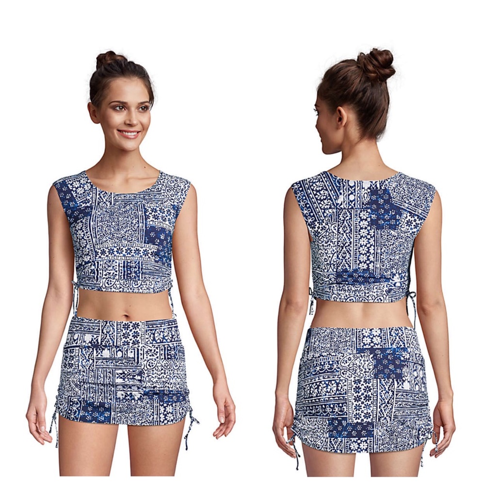 Lands end sleeve swim bikini crop top - Picture 2 of 2